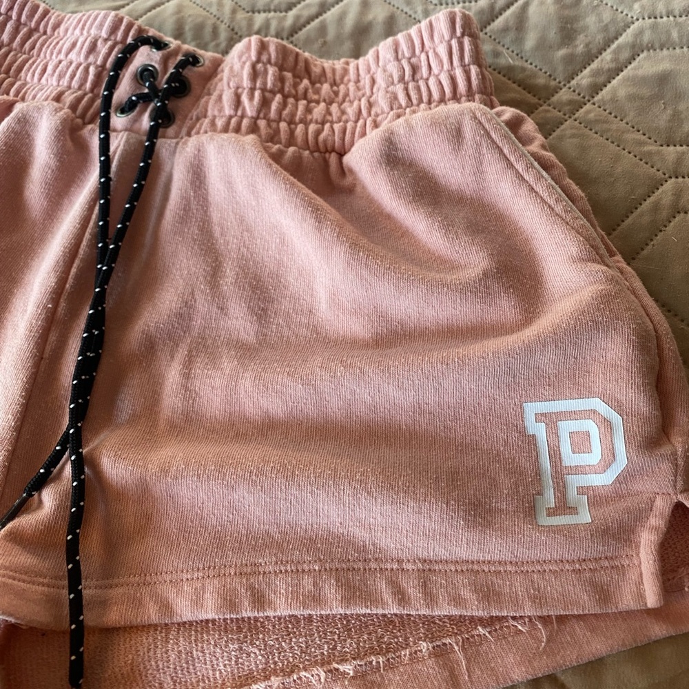 PINK High-Waisted Lace Up Shorts